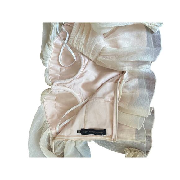 House of Harlow 1960 x REVOLVE Burna Blouse Cream Small Off-Shoulder Top - Picture 6 of 9